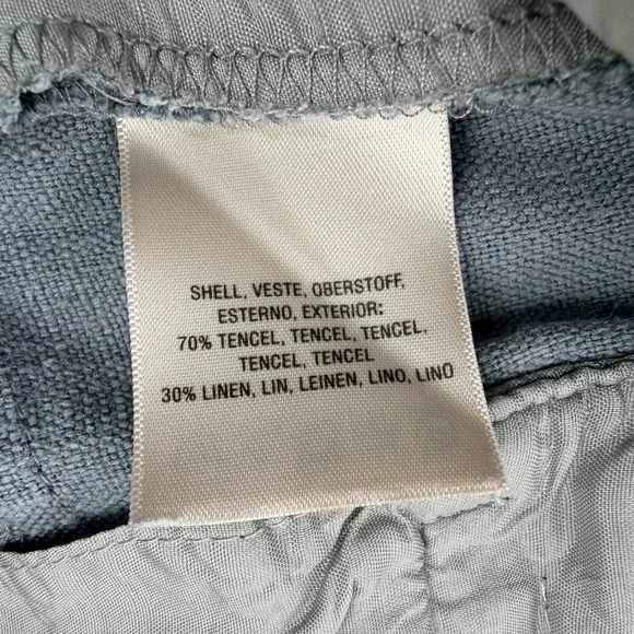 Elevenses Anthropologie Slate Blue Tencel Linen Sailor Wide Leg Pants Size 6 - Picture 5 of 7